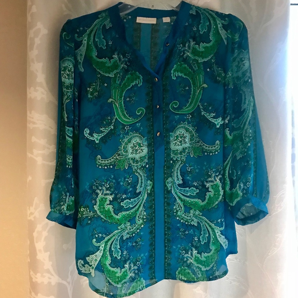New York & Company Paisley Top Size XS